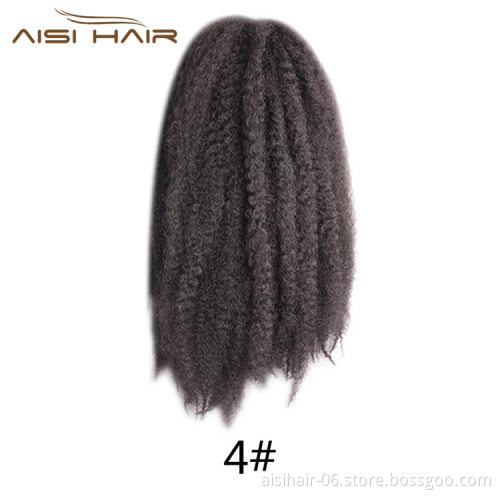 Aisi Hair Synthetic Marley Crochet Braids Hair Soft Afro Kinky Crochet Braids Hair Extensions for Black Women